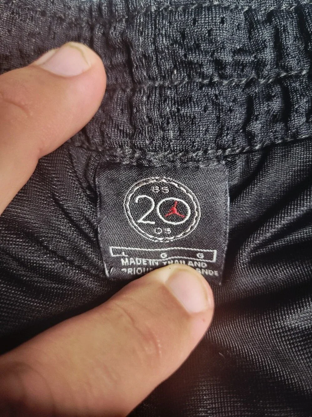 VTG Jordan 20th Anniversary Diamond Wings Mesh Shorts Black Red Mens L Rare 2005